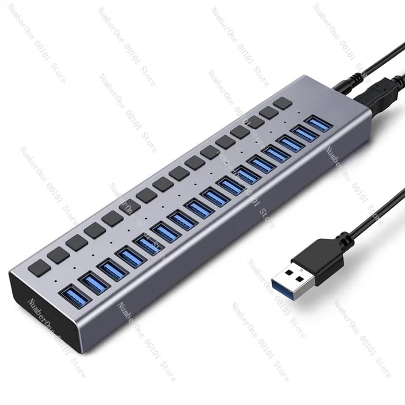 Docking station USB multiporta per laptop ed espansione di dispositivi mobili, distributore di alimentazione integrato per mouse, chiavetta flash