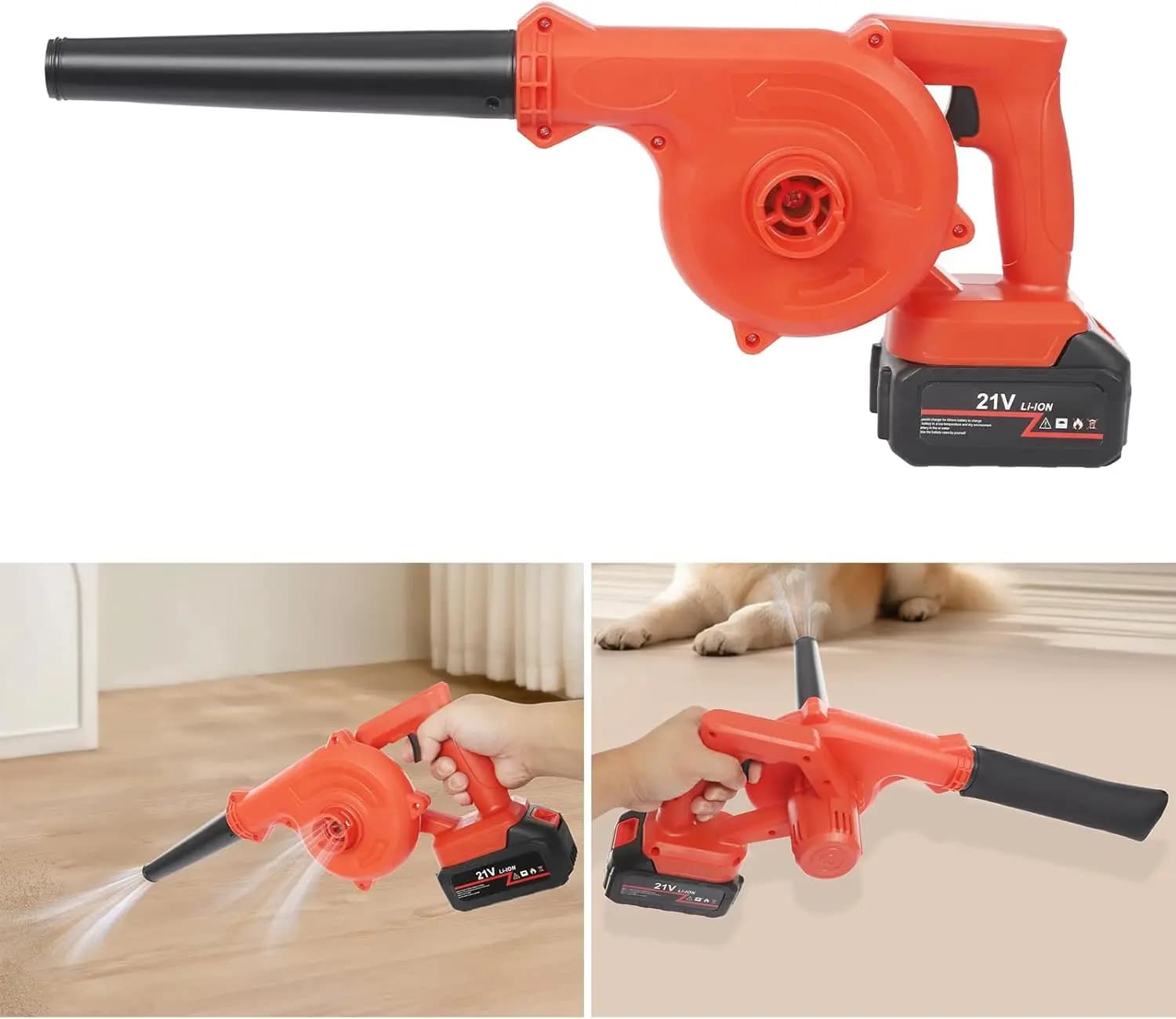 Soffiatore per foglie di erba senza fili da 20''×8'', mini soffiatore d'aria portatile per aspirapolvere doppia funzione per angolo del pavimento della tastiera della stanza dell'auto