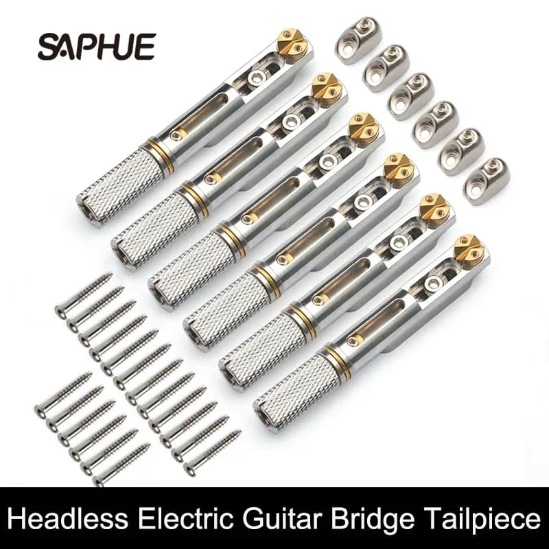 6 pezzi ponte per chitarra senza testa singolo senza testa per chitarra elettrica a 6 corde ponti singoli fisse in ottone