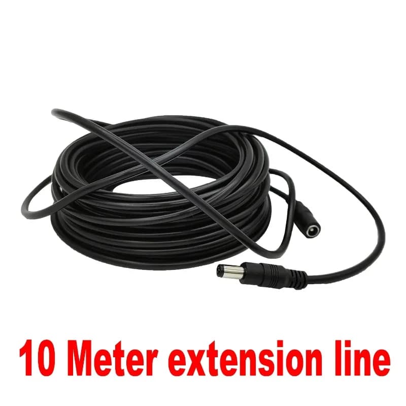 Cavo di prolunga di alimentazione DC12V da 10 m, connettore da 5,5 mm x 2,1 mm maschio a femmina per lampada a LED, cavo di alimentazione per telecamera di sicurezza CCTV, nero