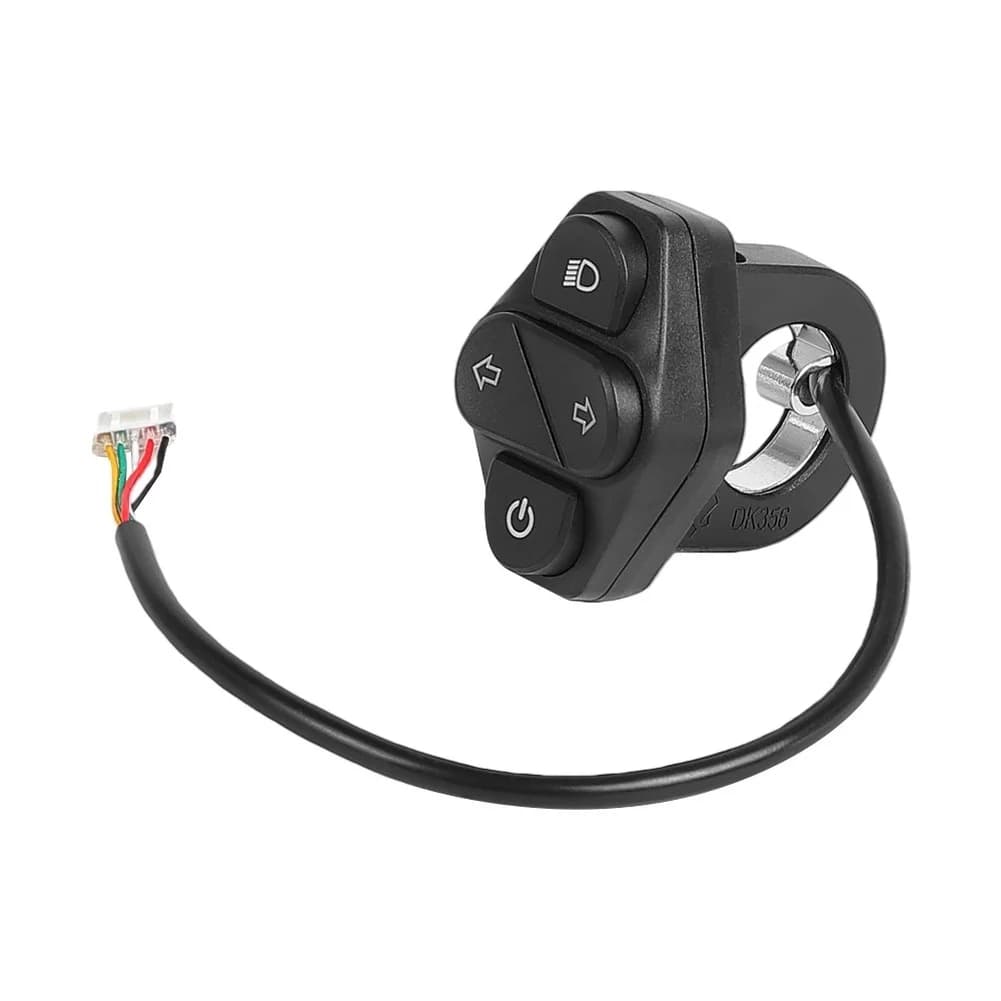 Black ABS Headlight Turn Signal Switch For Kukirin A1 Electric Scooter Replacement Part With Wear Resistant Construction And Eas
