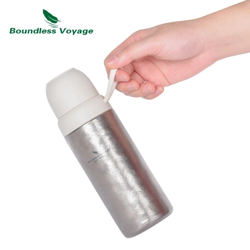 Bottiglia d'Acqua in Titanio Sottovuoto Boundless Voyage 300ml, Antigoccia, Portatile, per Viaggi, Ufficio, Auto