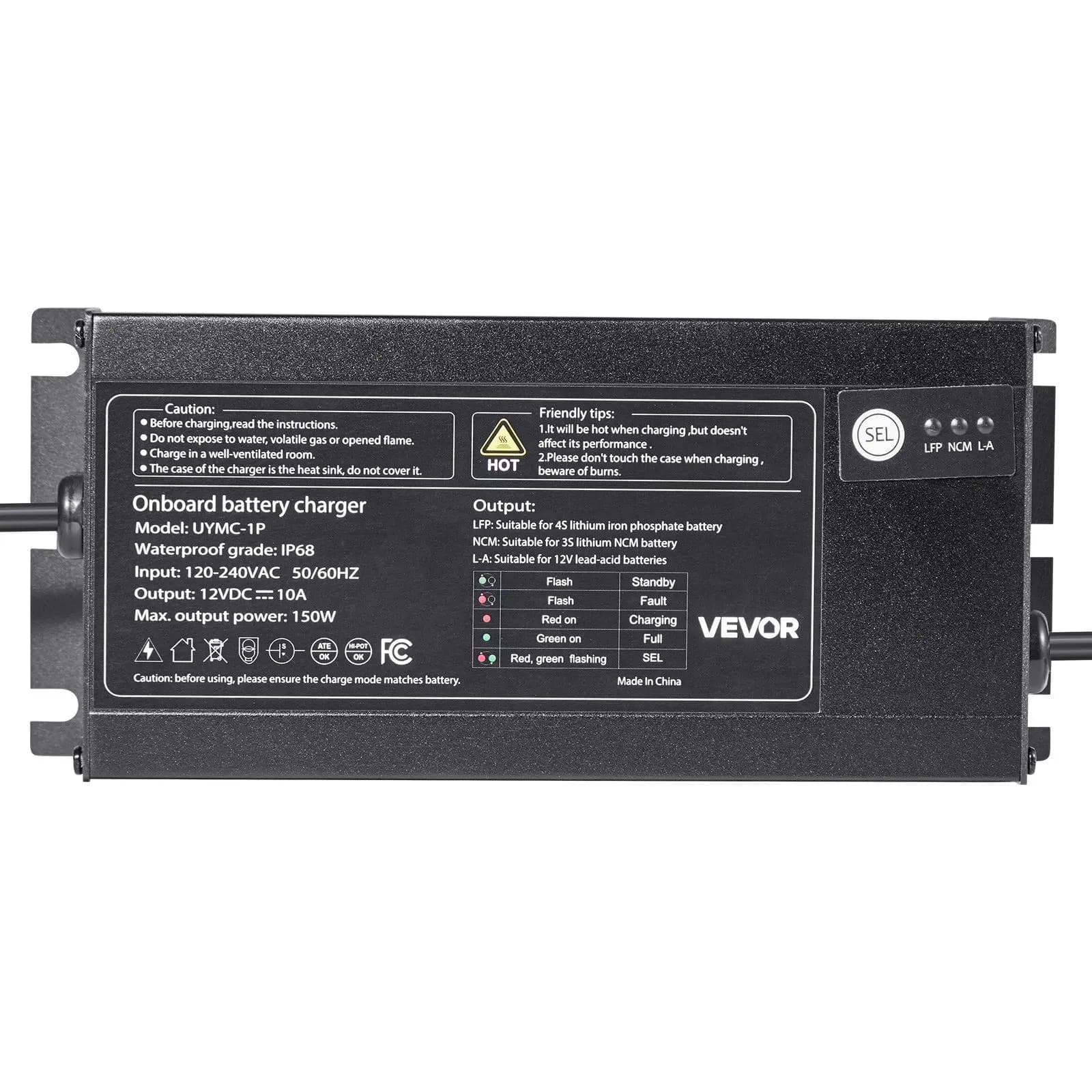 Caricabatterie marino intelligente da 1 banco 10A 12V IP68 integrato per camper impermeabile