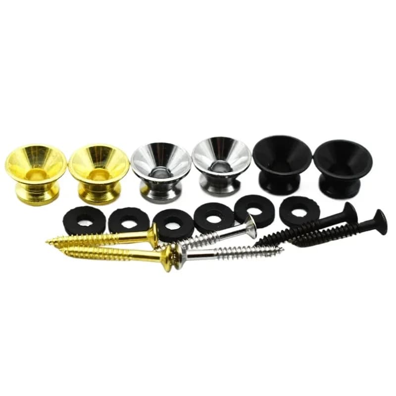 Chitarra acustica, chitarra elettrica, borchie posteriori antiscivolo in metallo, fibbia per cinturino, borchie per pianoforte antiscivolo, fibbia per tracolla per ukulele.