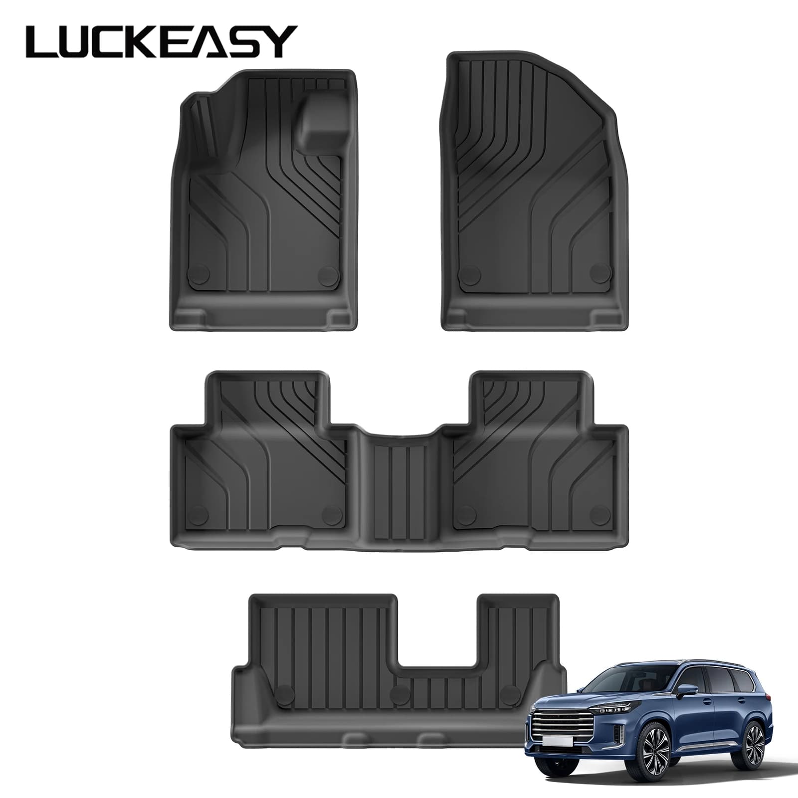 LUCKEASY for EXEED VX 2023-2024 7-seater(Fuel Version)Car Floor Mats Protective Mat Accessories Waterproof Foot Pads Fit LHD