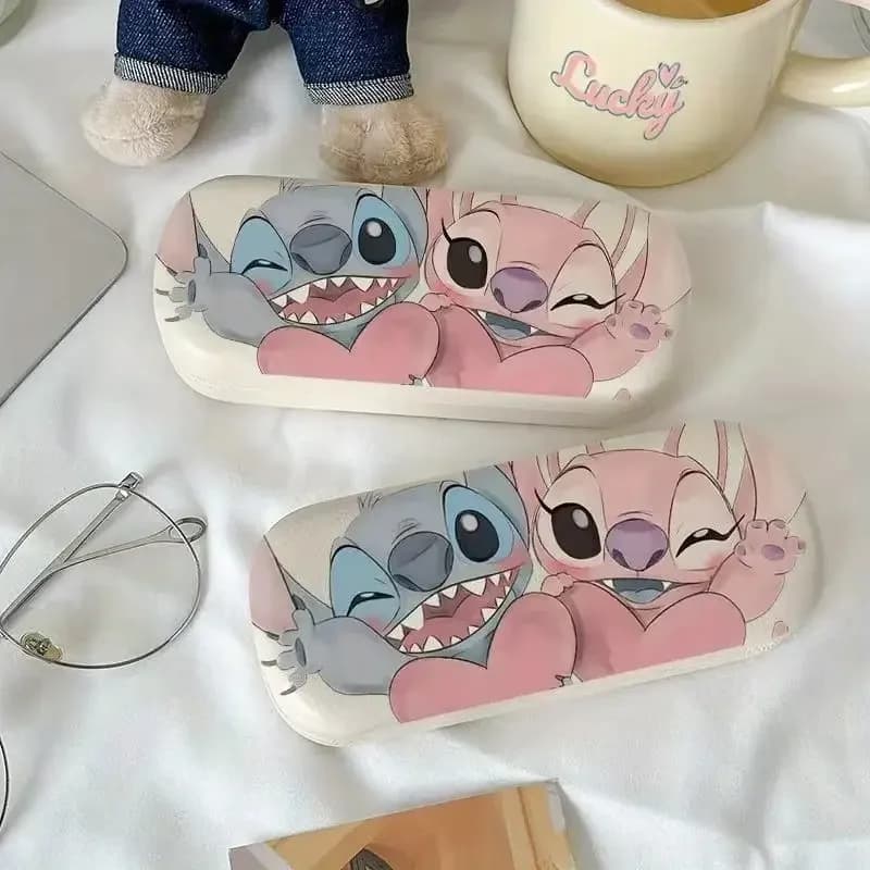 Custodia per occhiali Stitch Angel Disney Cartoon Anime Figure Resistente alla pressione Miopia Occhiali da sole Scatola di immagazzinaggio Custodia protettiva Regali