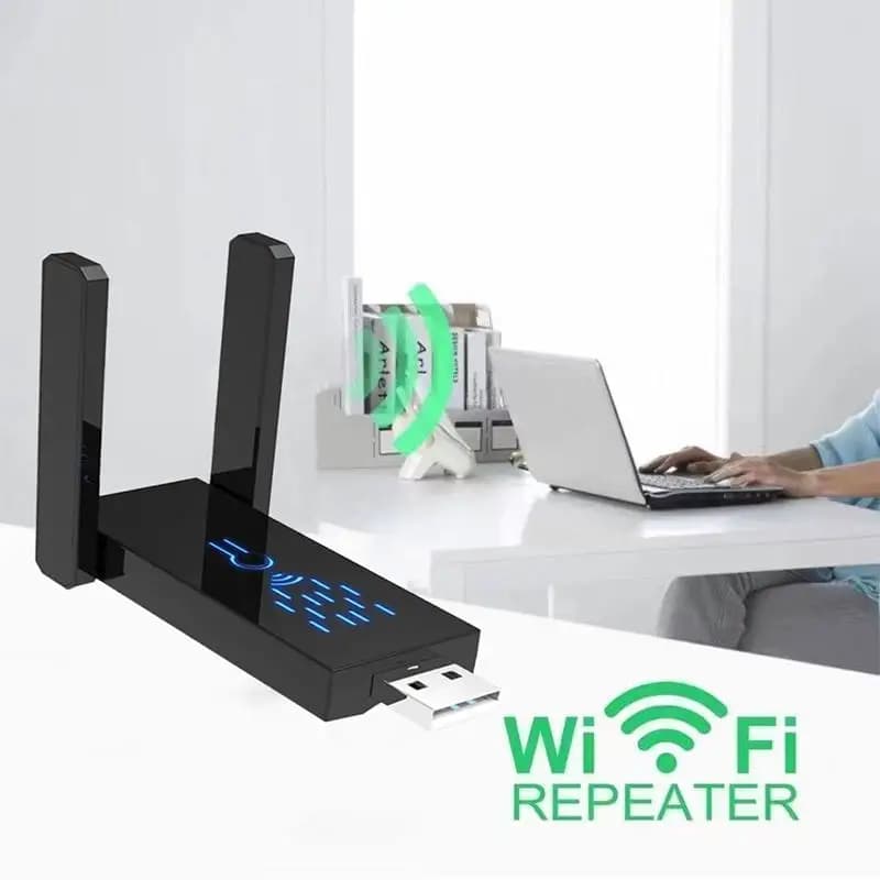 Adattatore WiFi USB 3.0 Dual Band 2.4G/5G 1300Mbps 802.11AC con 4 Antenne, Ricevitore di Rete Wireless Senza Driver per PC e Laptop
