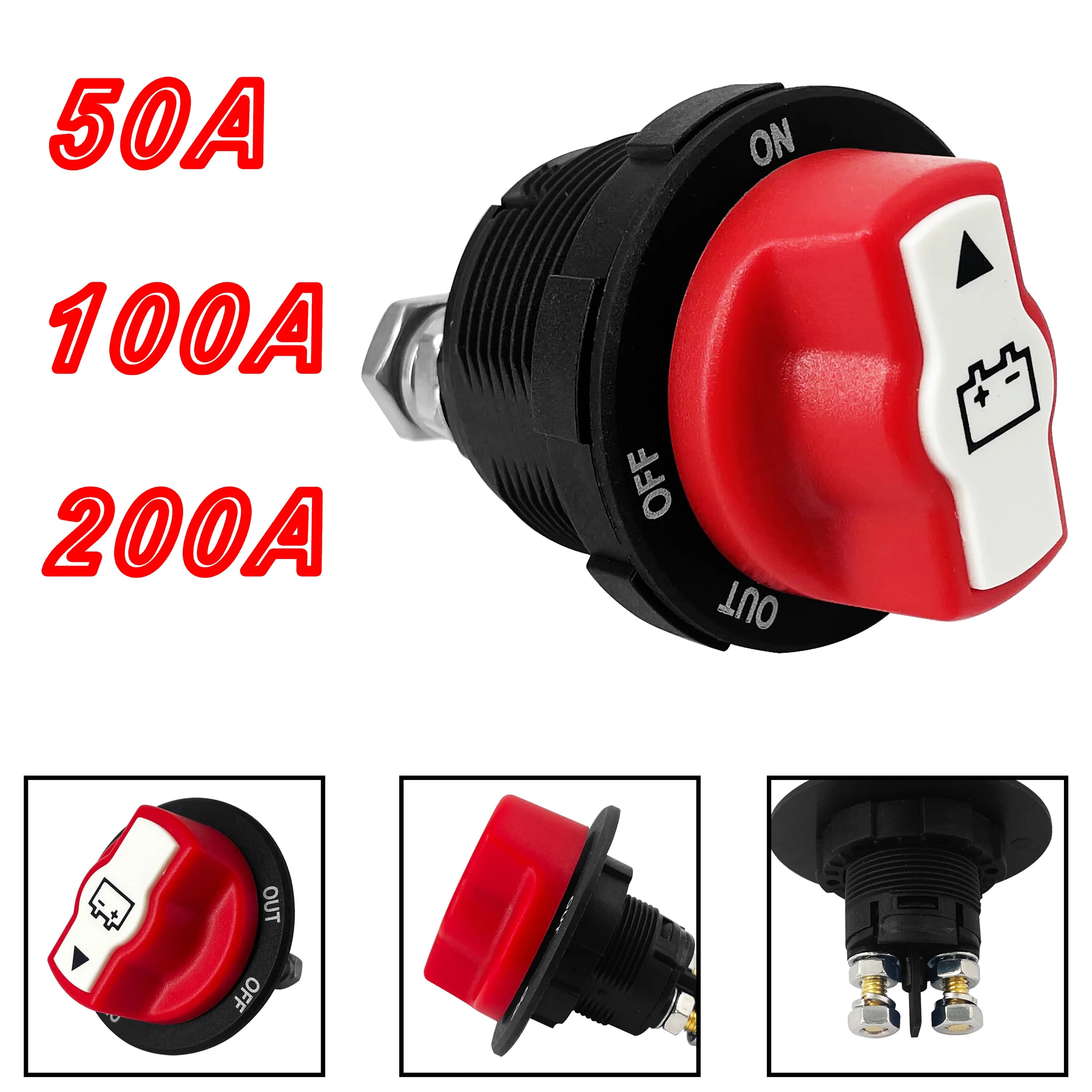 50A 100A 200A 300A Interruttore di uccisione della batteria 12V-32V Interruttore principale di interruzione di alimentazione impermeabile Isolatore di disconnessione per auto RV Marine Boat