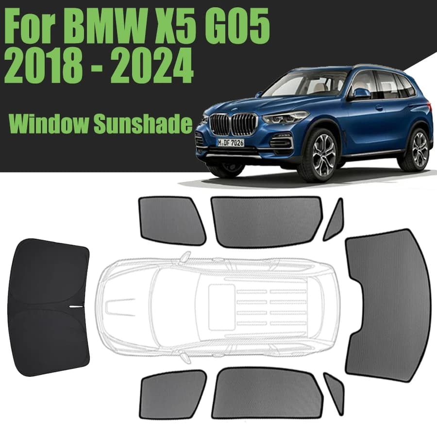Parasole per finestrino auto personalizzato per BMW X5 G05 2018 - 2024 Parabrezza anteriore in rete con tenda magnetica
