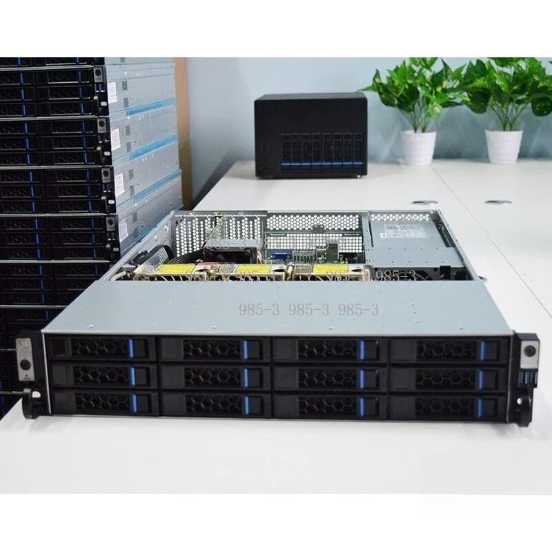 Server di Archiviazione Rack Mount 2U a 12 Bay, NAS Enterprise Dual-Node per Archiviazione Dati Cloud