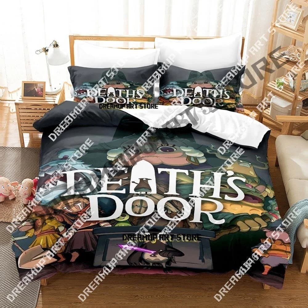 3D Printing Game Set of bed linen for death door Set of single bed double full Queen King Size Set of baby bed cover for adults Bed linen