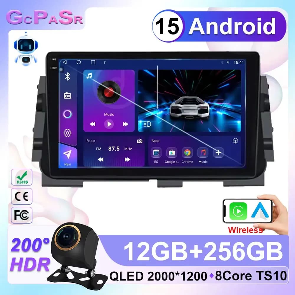 For Nissan Micra Kicks 2017 - 2019 Auto Stereo Head Unit Android 15 GPS Carplay Multimedia Video Player Navigation No 2din Radio