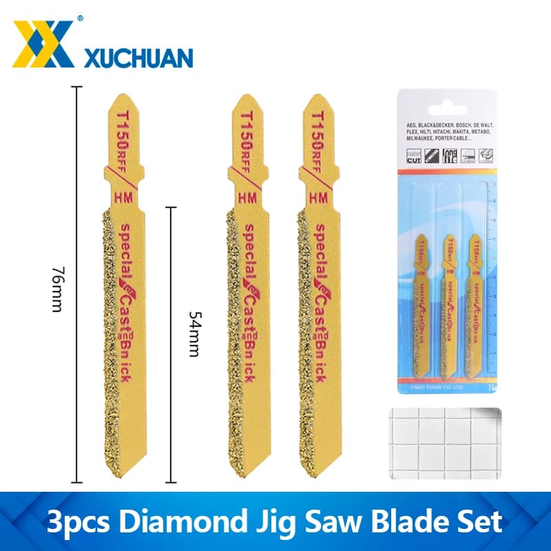 Lama per seghetto alternativo con codolo a T 3 pezzi Lama per sega alternativa diamantata 4 '' 50 Lama per seghetto alternativo brasata per utensile da taglio per granito per piastrelle di ceramica