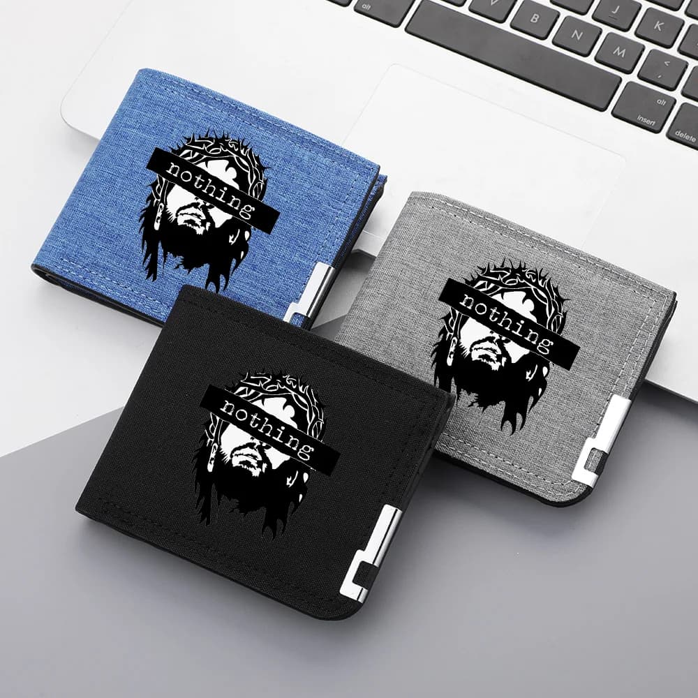 Portafoglio da uomo casual alla moda con cartoni animati Porta carte di credito Hip Hop Borsa portaoggetti portatile con cerniera - Regalo per il fidanzato