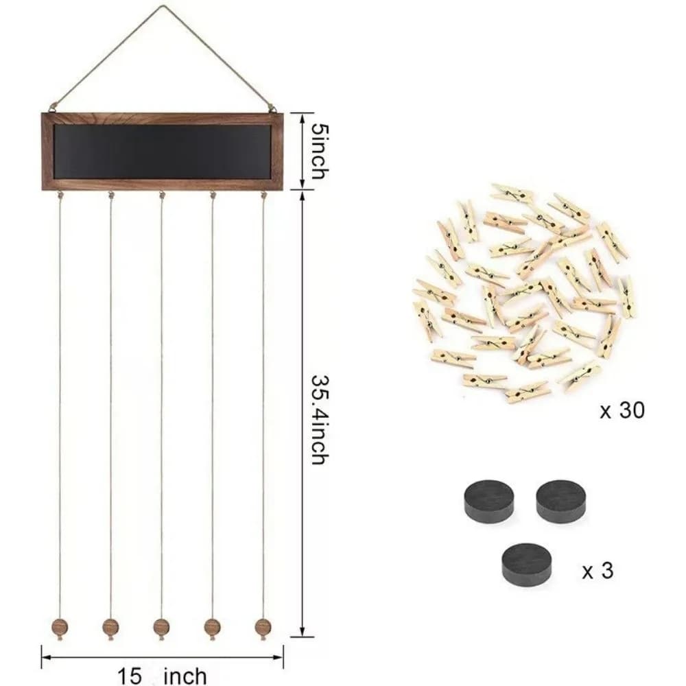 New Wooden Hanging Photo Clips DIY Assembly Double-Sided Multi Photo Cards Organizer Decorative Picture Frame Display Board Home