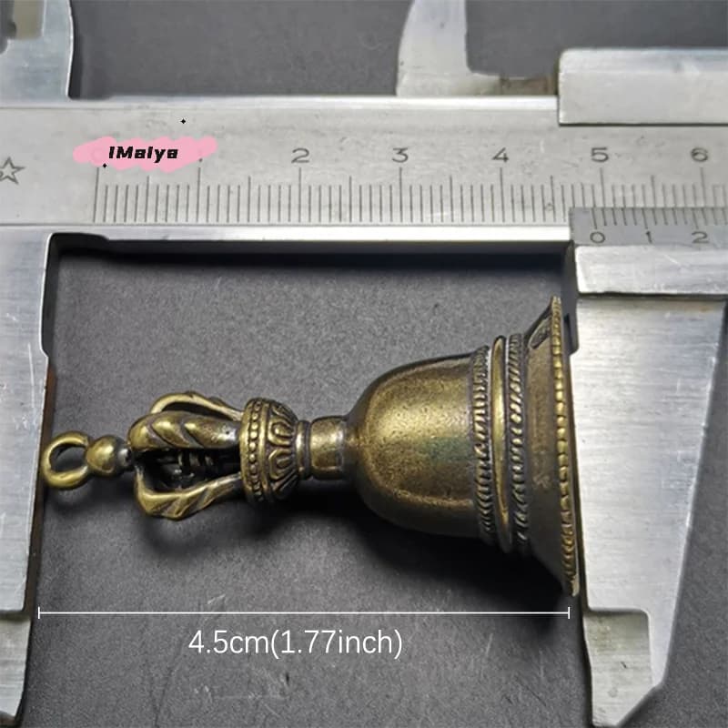 M-1Pc Antique Brass Handicraft Die-Casting Wind Bell Tibetan Bronze Metal Feng Shui Wind Chime Fortune Jingle Bell for Decor