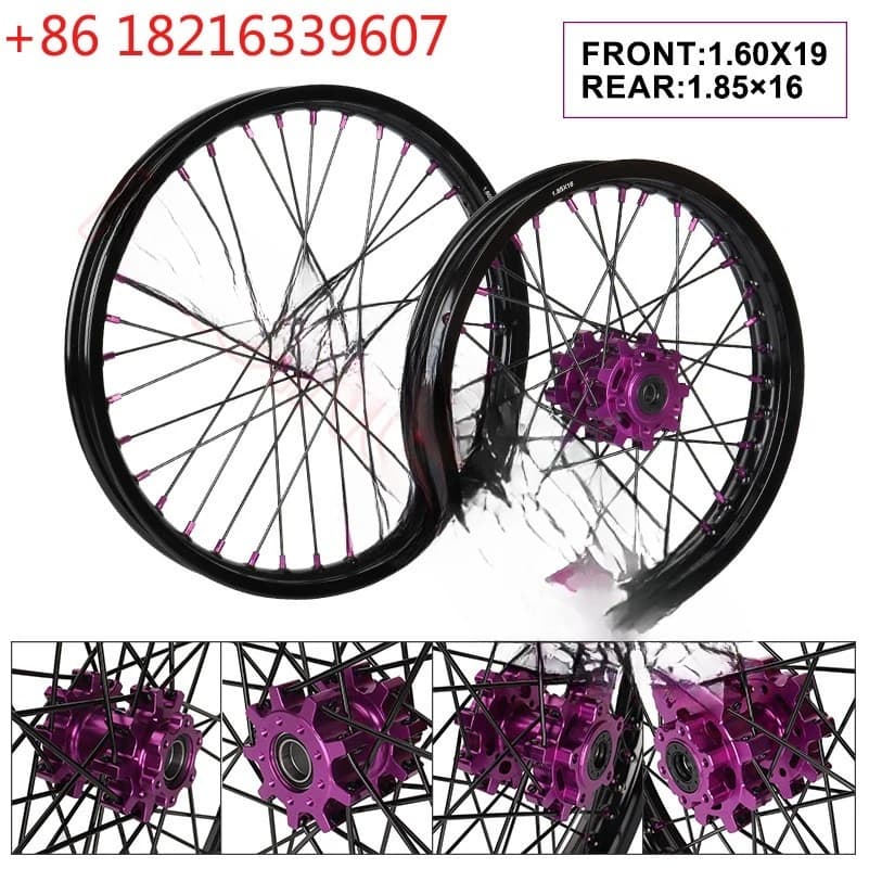 Cerchi Ruote TAO 19/16 per Surron Light Bee X 2019-2025, Mozzi/Perni Viola per Moto Elettrica da Cross Light Bee X