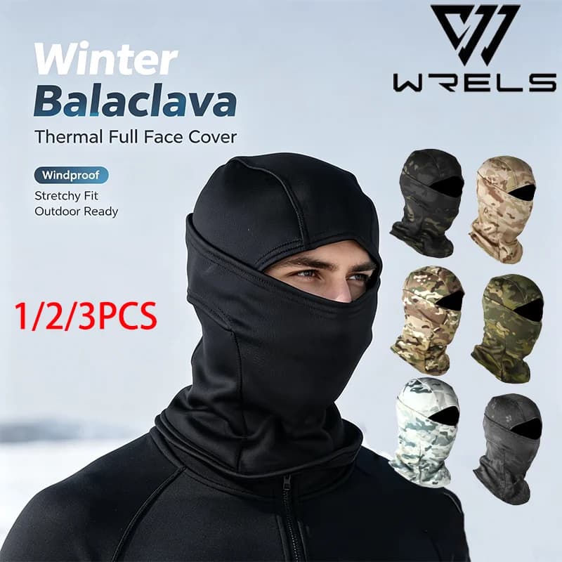 1/2/3PCS Winter Camouflage Face Cover Balaclava Thermal Cycling Full Face Mask Motorcycle Ski Helmet Inner Outdoor Face Cover