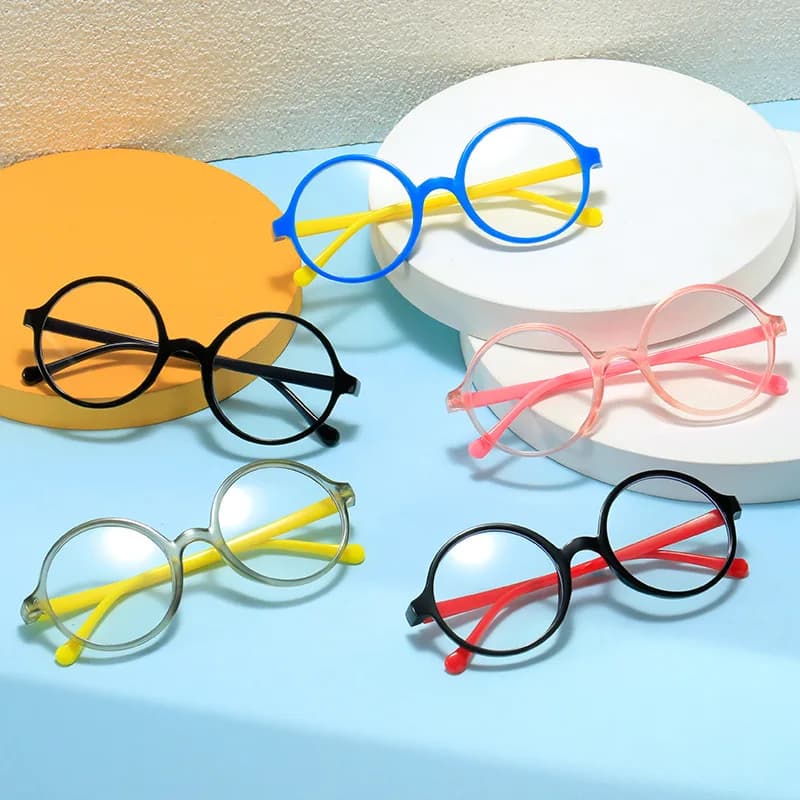 Nuova Montatura per Occhiali alla Moda per Bambini con Lenti Trasparenti, Stile Coreano Carino e Rotondo, Accessori Fotografici per Ragazzi e Ragazze