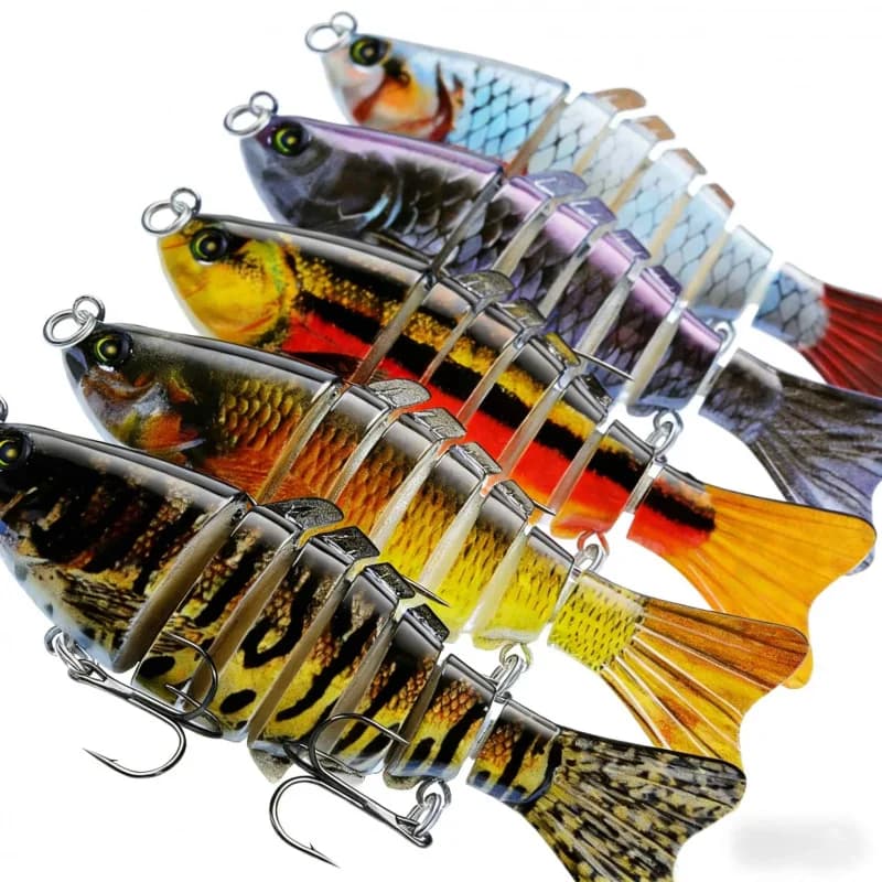 Set of Multi-Articolate Bionic baits from 10cm 16.5g to Slow Universal Floating for Peach, Trout and Crappies in Freshwater and Salad
