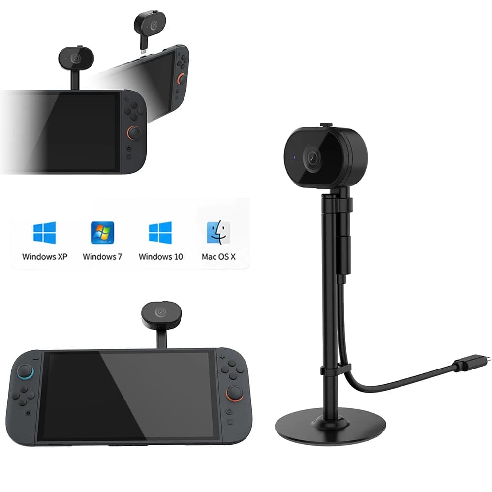 HD Webcam for Nintendo Switch 2,Wide Angle,Physical Privacy Shutter,Plug Play Setup,Adjustable for Gaming Live Stream,Video Call