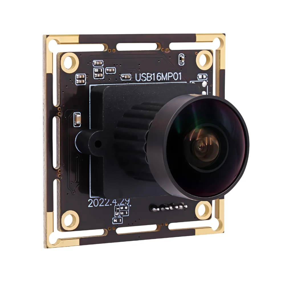 Modulo Fotocamera USB ELP 16MP con Sensore IMX298, Senza Driver, USB2.0, Webcam Fisheye Grandangolare per Raspberry Pi, Laptop, Videoconferenze