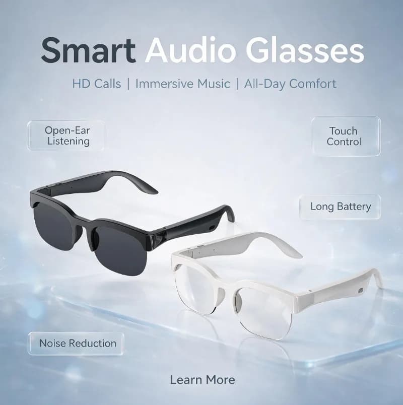 Real-Time Translation Smart Sunglasses Lightweight Polarized Open Ear Bluetooth Anti UV Sports Daily Glasses