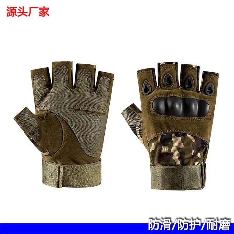 Men's Tactical Gloves Without Brand, Half Fins, with Rigid Guscio, Anti-Slip, Abrasion Resistant, Breathable, for Cycling, Hiking and Training at the Open