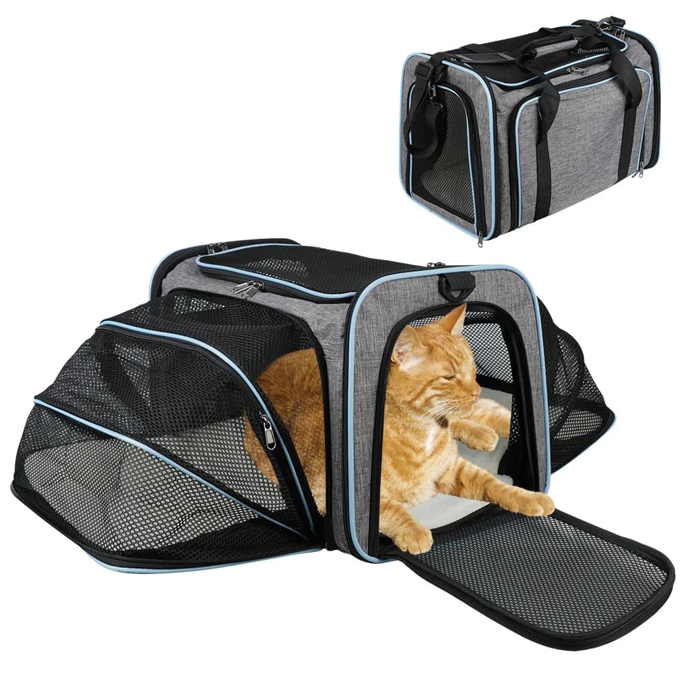 Borsa da trasporto portatile per animali domestici, borsa da viaggio per gatti e cani, borsa da trasporto ventilata e traspirante