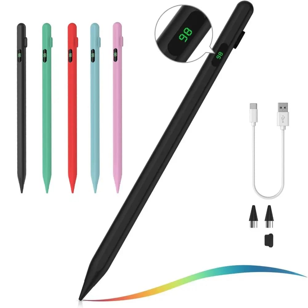 con Power Display Penna stilo universale Ricaricabile Tavoletta da disegno Touch Screen Penna colorata sensibile per Android/iOS