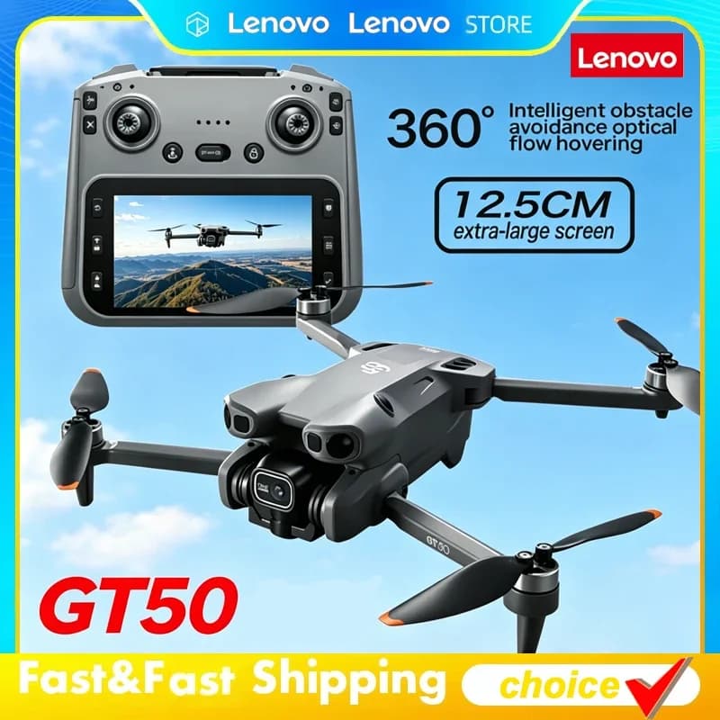 Drone Lenovo GT50 con Evitamento Ostacoli, Fotografia Aerea HD, Quadricottero Brushless con Telecomando a Schermo Grande, Aeromobile Giocattolo
