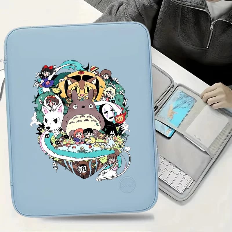 My Neighbor Totoro PU Leather Laptop Sleeve Bag cartoon 11/13Inch Laptop Bags Water Resistant Notebook Protective Case gift