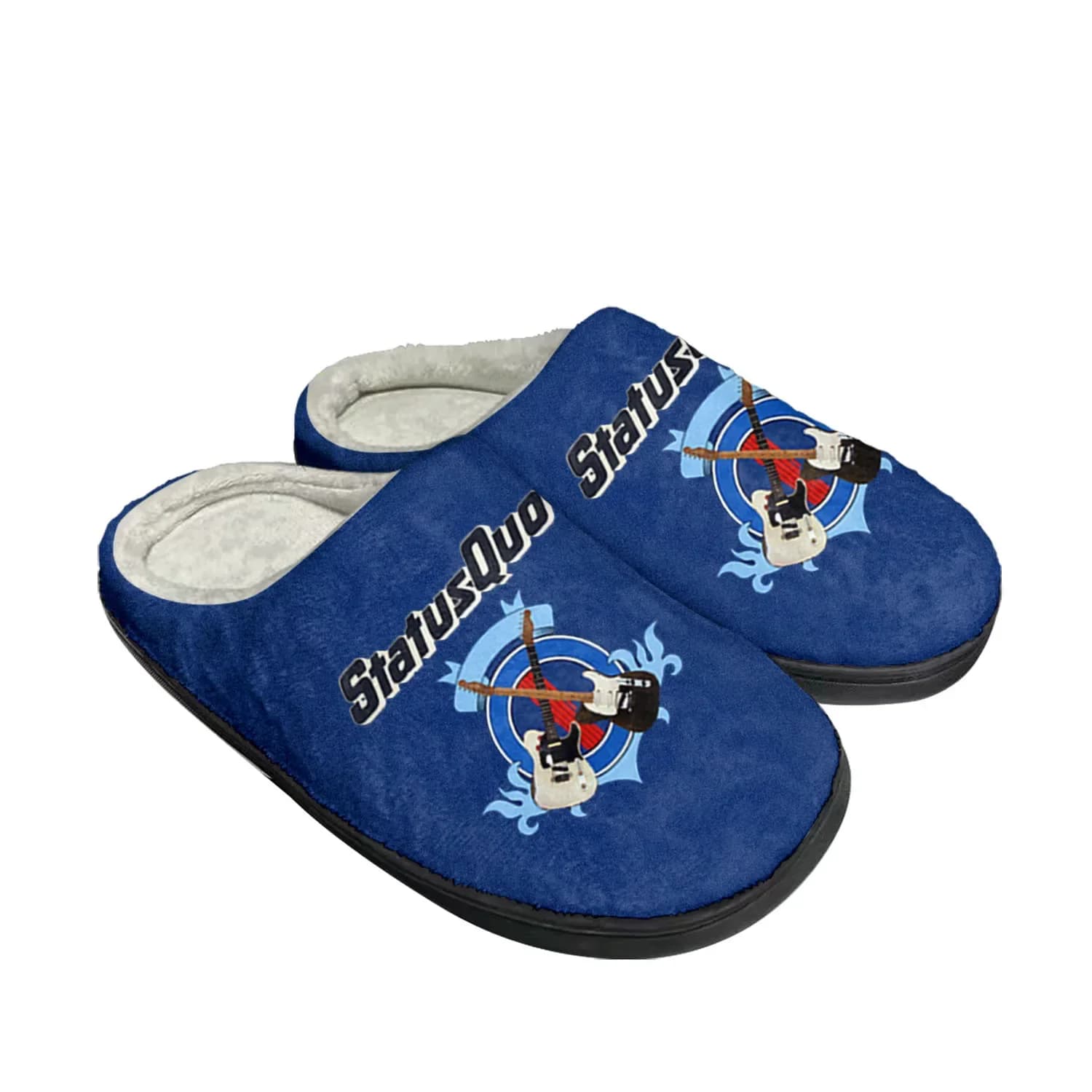 Status Quo Rock Band Fashion Home Cotton Custom Slippers Mens Womens Sandals Plush Bedroom Casual Keep Warm Shoe Thermal Slipper