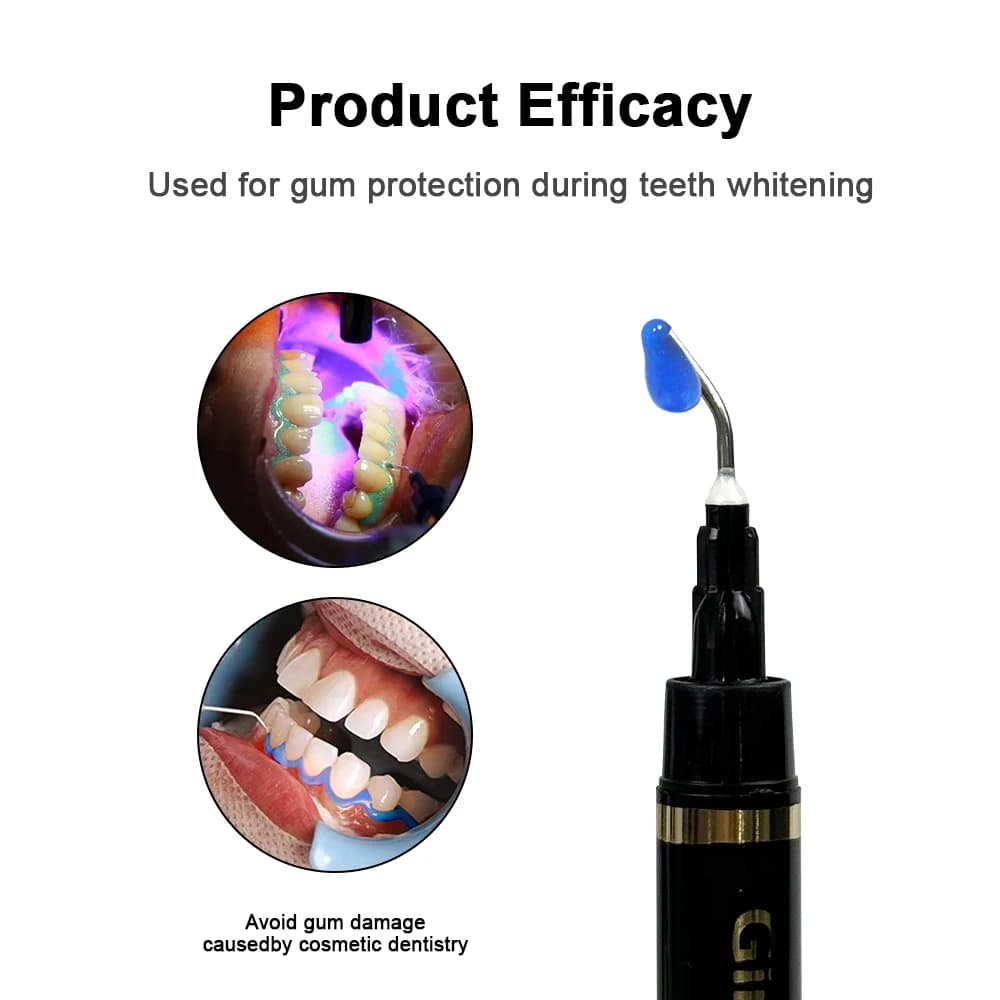 5/10 Pezzi Gel Barriera Gengivale 1,5ml, Protezione Gengivale per Sbiancamento Denti, Consumabili Professionali per Cura Orale
