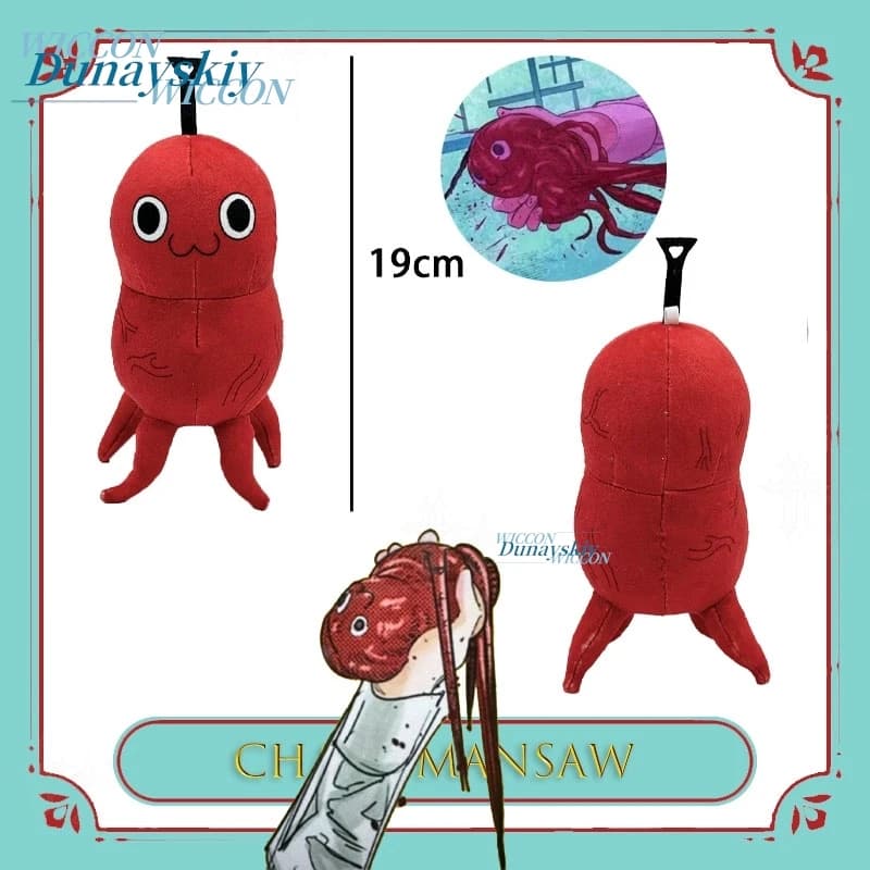 Peluche Creativo a Forma di Cuore di Pochita di Chainsaw Man, Personaggio Anime per Fan, Morbido e Divertente, Decorazione per Casa e Halloween, Cosplay
