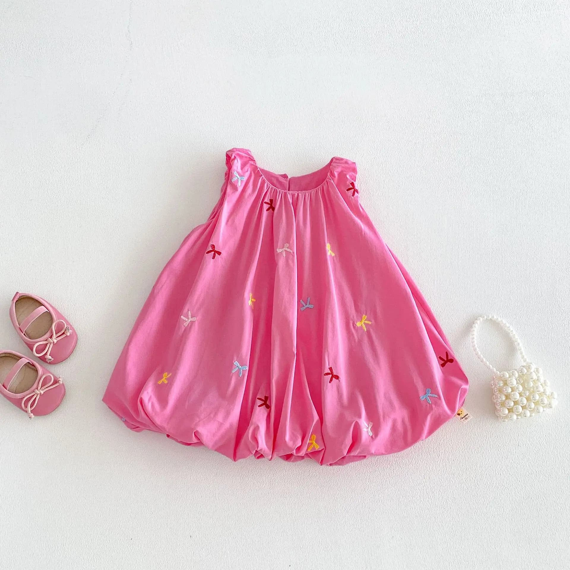 Children's Clothing, Girls' Skirts, Birthday and First Year Dresses, Baby Embroidered Bow Flower Robes, Summer Dresses