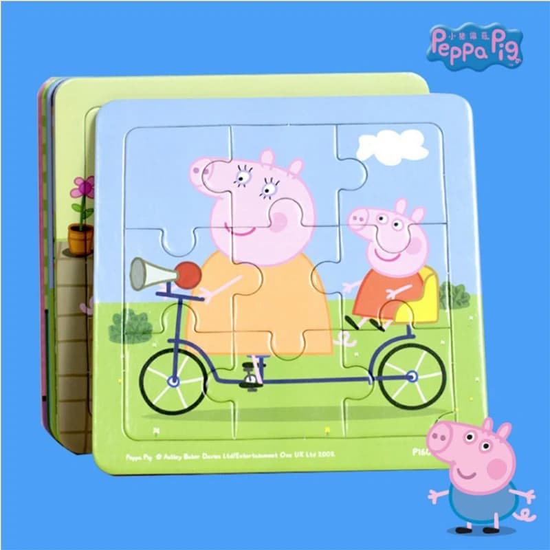 Peppa Pig Modello di bambola Educazione precoce per bambini Puzzle di carta Bambini Assemblaggio di blocchi di pensiero per regali giocattolo per bambini