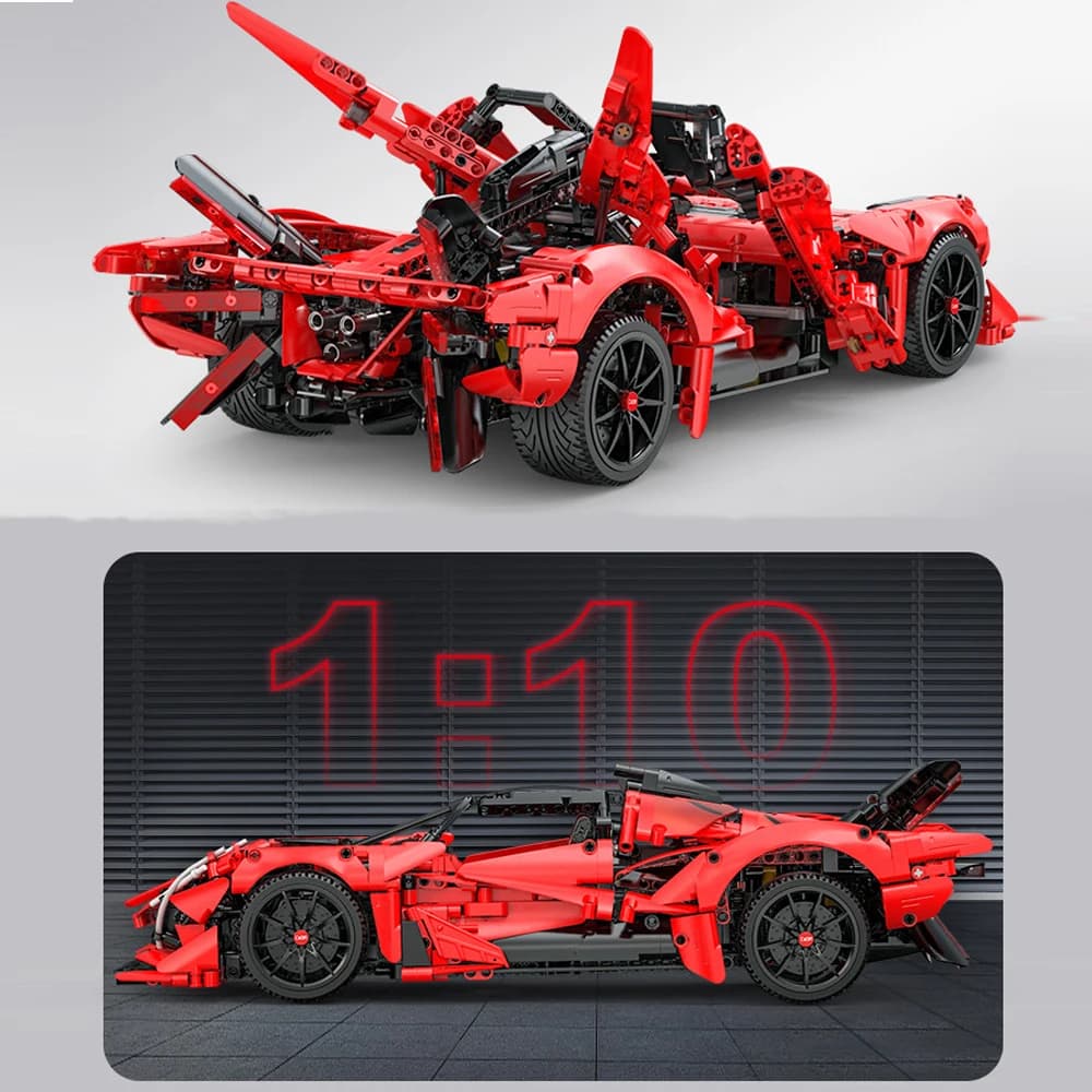 Technical 1:10 Scale Supercar Building Block Super Sport Car Apollo Project EVO Model Bricks RC Toys Collection For Gifts