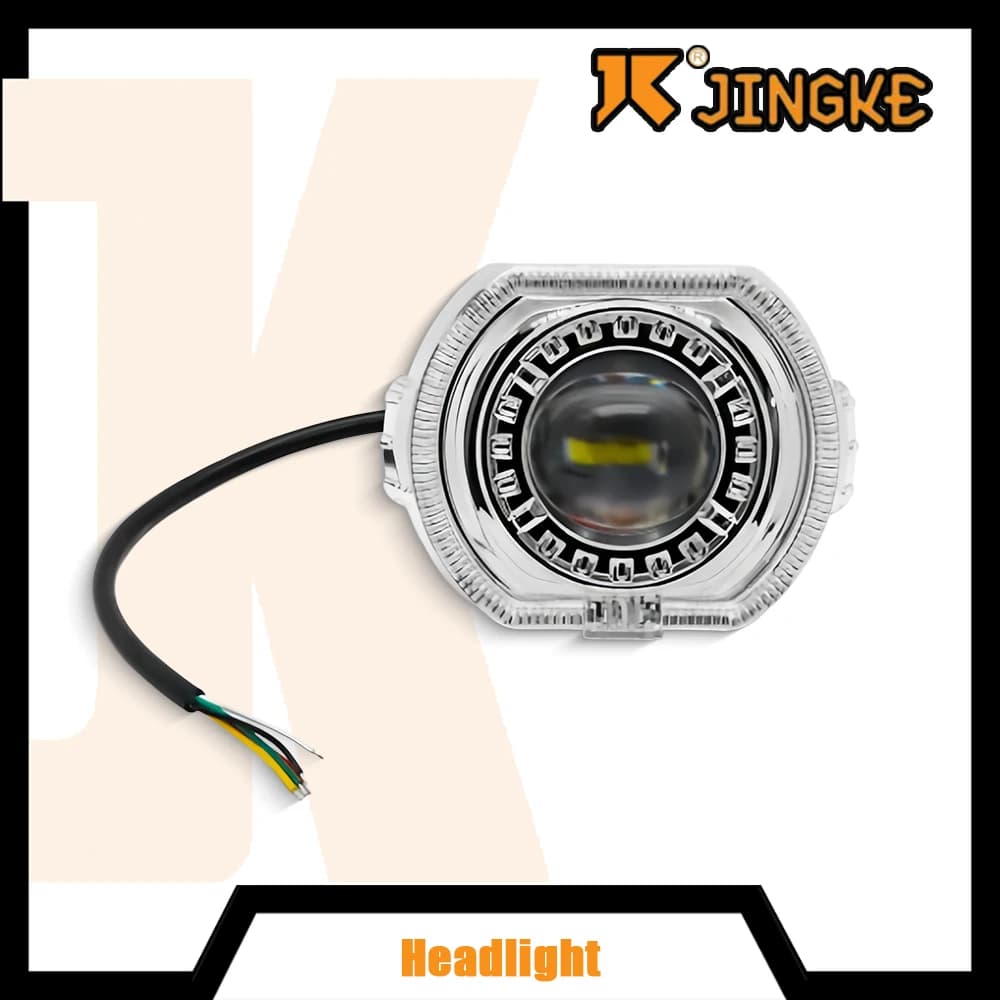 Faro LED da 2.5 pollici per moto con lente proiettore, doppio alone Angel Eye/Demon Eye, abbaglianti/anabbaglianti, faretto per auto e-bike, impermeabile, DRL