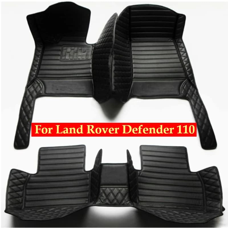 Tappetini Auto Personalizzati per Land Rover Defender 110 1990-2026 LHD RHD, Accessori Auto per Tutte le Stagioni, Tappeti in Pelle, Moquette, Protezioni per Pavimento