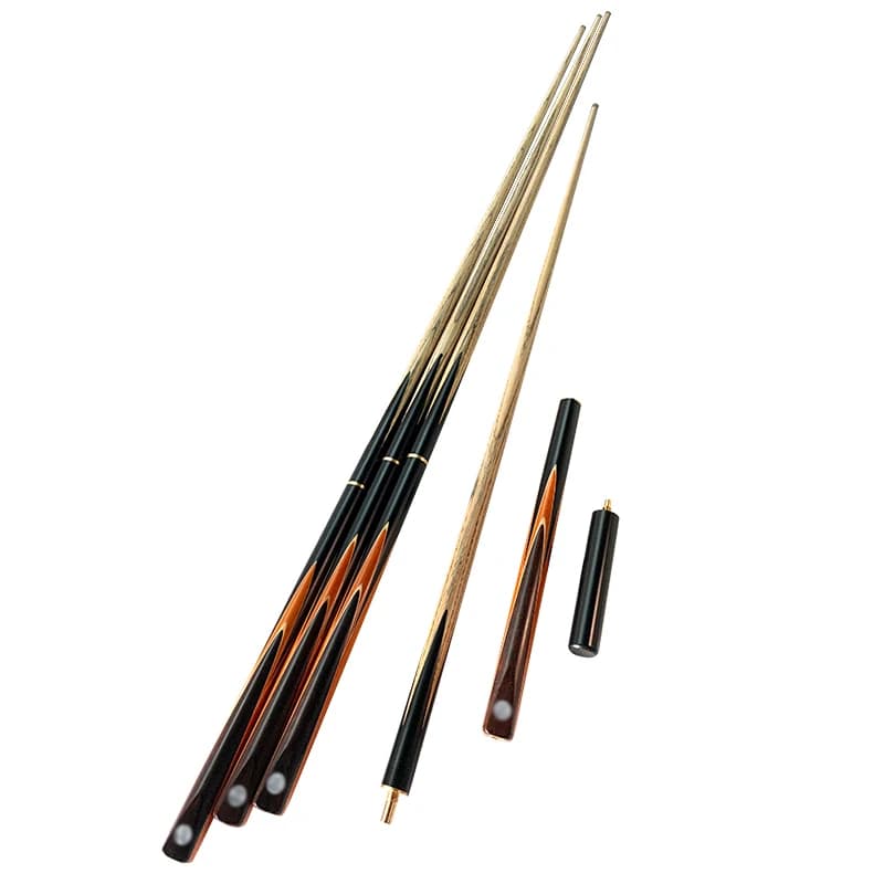Stecche da Biliardo All'ingrosso a Due Pezzi 3/4 Giuntate 57 Pollici (145cm) con Punte da 9mm/10mm in Legno di Frassino ed Ebano Dorato - 25 Stecche/Scatola - Promozione 9ball