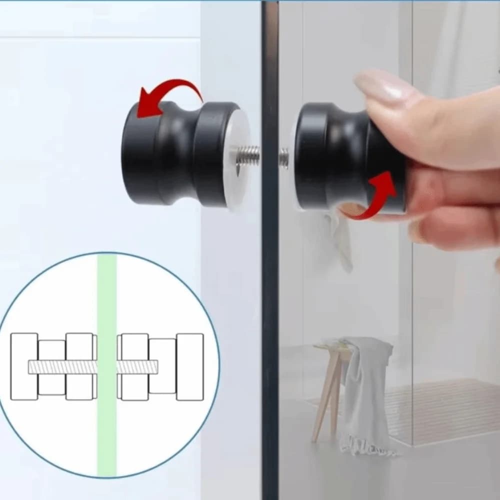 Maniglia per Porta in Acciaio Inox a Doppio Lato, Tirante per Schermo Doccia Solido, Liscio, Monoforo