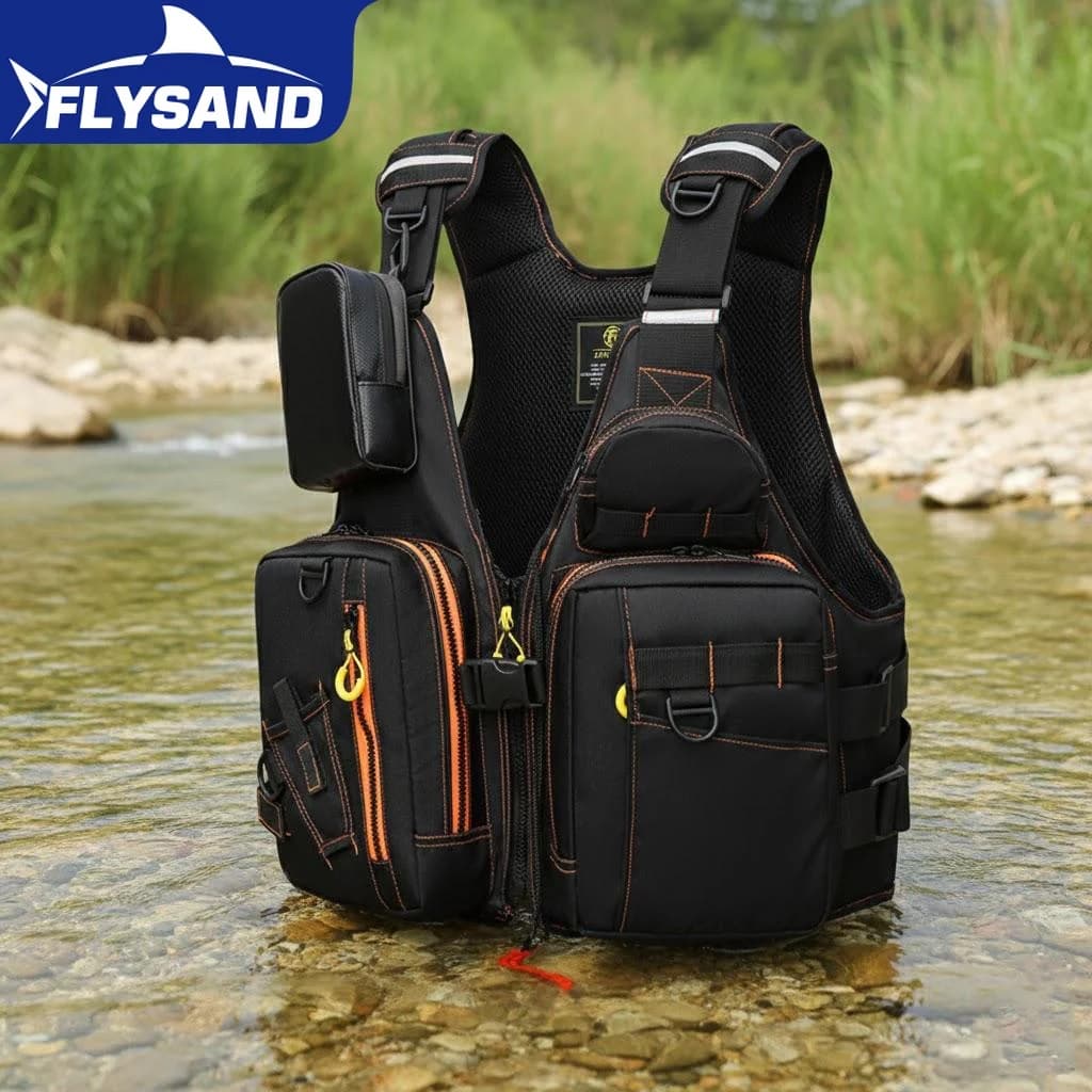 Giubbotto di Salvataggio Multifunzionale per Pesca all'Aperto, Materiali Galleggianti, Tasche Multiple, Attrezzatura Indispensabile