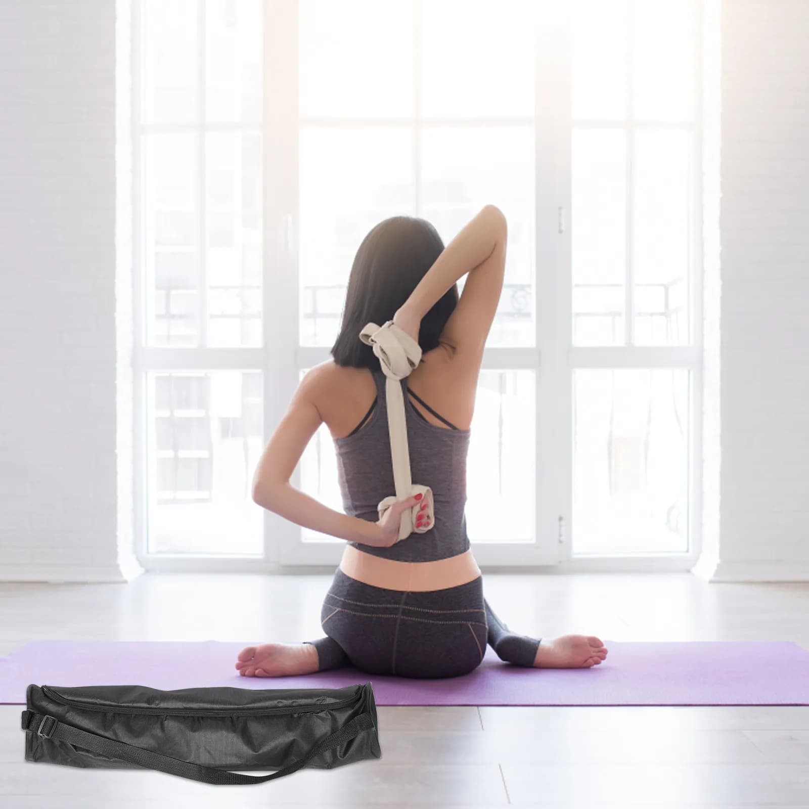 Spacious bag for Yoga Mat, Foldable and Portable Oxford Fabric, for Yoga Blocks and Accessories, Light for Gym and Travel