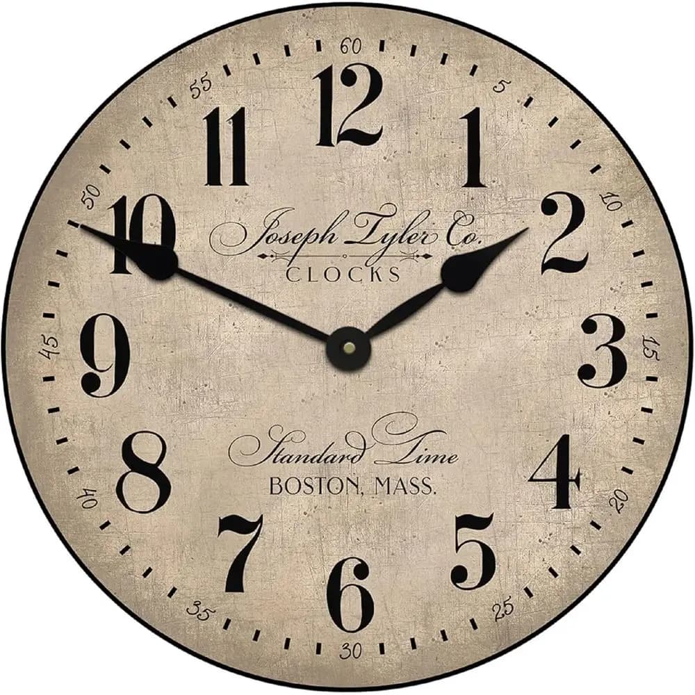24-Inch Handcrafted Silent Wall Clock | USA Made | Rustic Style | Perfect for Living Rooms