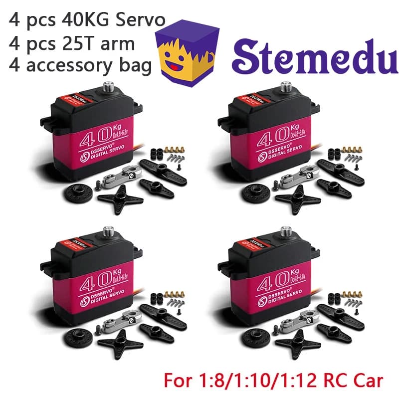 4 pz 6V DS3240 grande coppia 40KG servi digitali impermeabile 25T Servo braccio per 1/8 1/10 1/12 scala RC auto 180 rotazione di 270 gradi