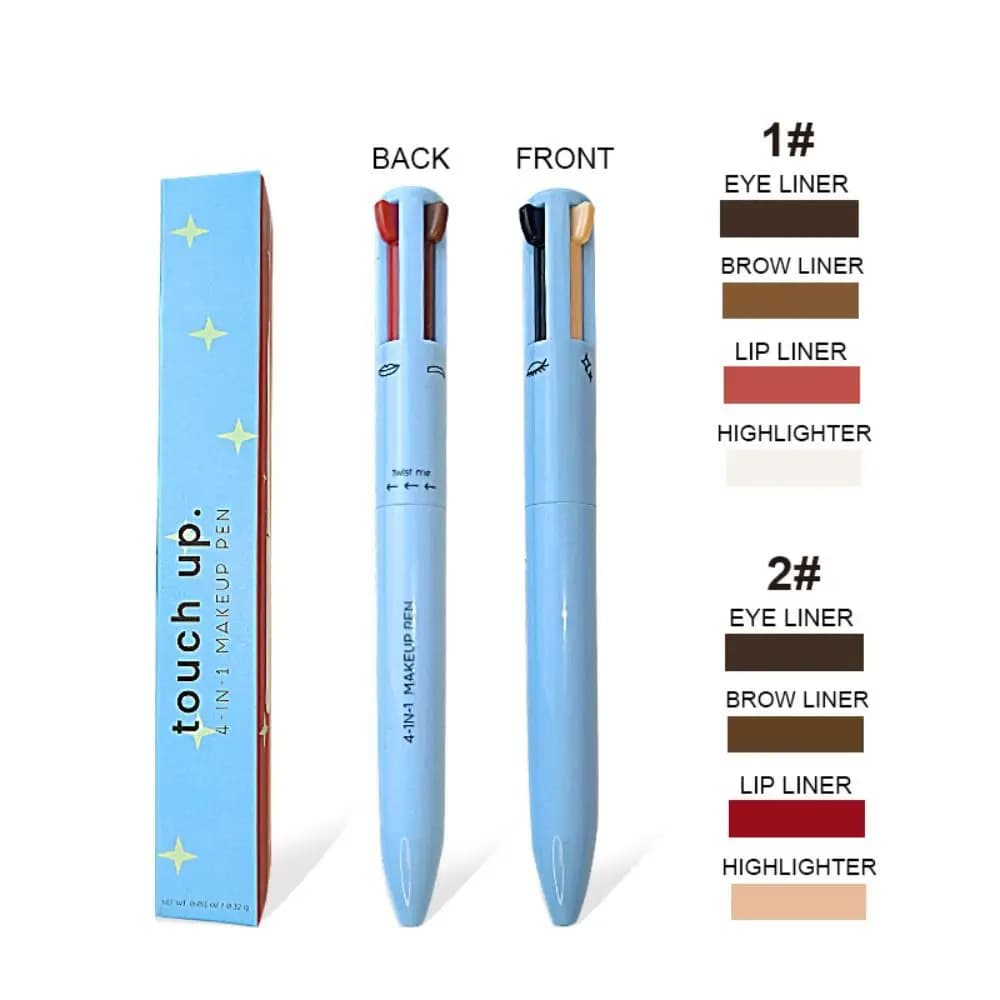 Waterproof Cosmetic Pen 4 in 1 for Women, Glittered Evidence, Lip Pen, Eyebrow Pen, Tattoo Pen