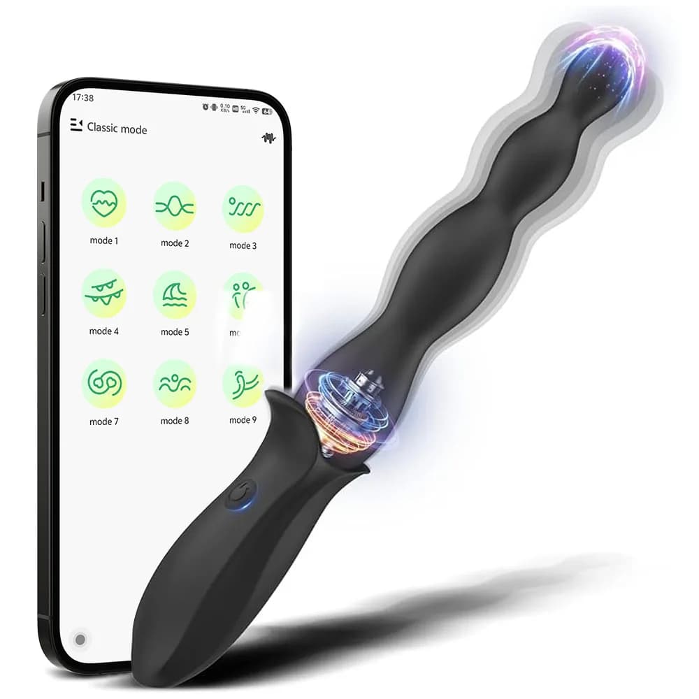 APP Perline anali vibranti Doppi motori G-Sport Stimolatore del clitoride Butt Plug Tappi in silicone Dildo Giocattoli del sesso per uomini Donne Adulti