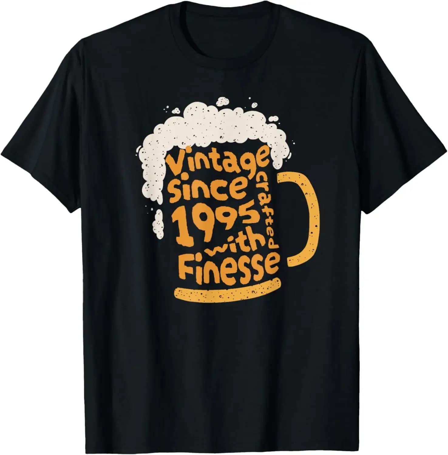 T-shirt vintage da uomo con grafica di mug di birra, realizzata con maestria dal 1995, per il 30° compleanno, in cotone traspirante