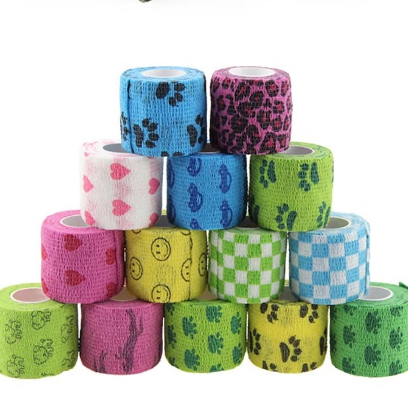 1 rotolo 2.5/5/7.5/10/15 cm * 4.5 m Benda autoadesiva elastica non tessuta monouso per cuscinetti di supporto del ginocchio Dito Caviglia Palmo Spalla